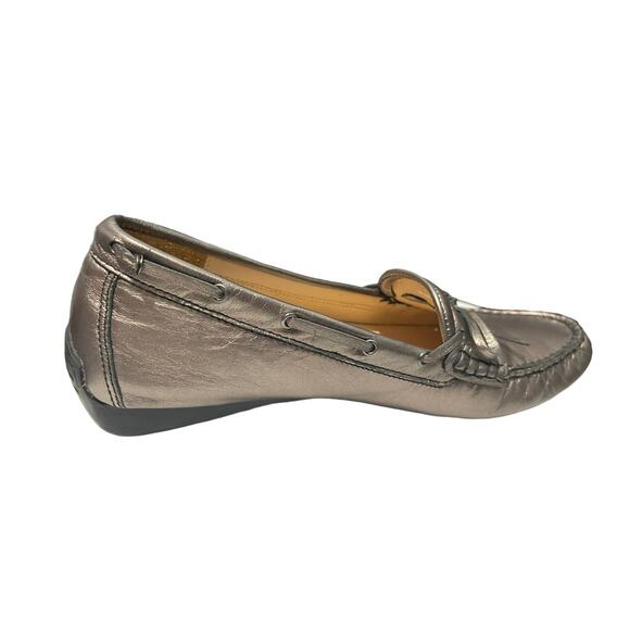 VANELI Matte Gold Driving Mocs Loafers Genuine Leather Styled in Italy Size 7.5 - Picture 6 of 13